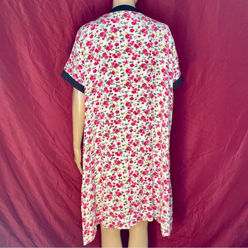 Yozly Floral Zip Up Lounge Day Dress Housecoat Sleep Dress With Pockets XL